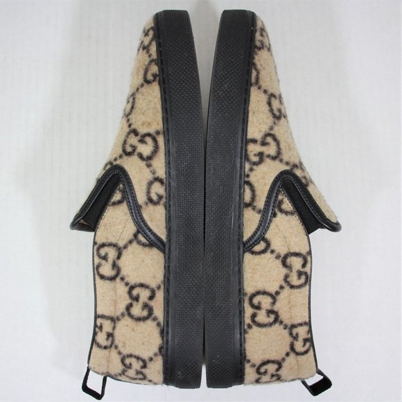 Gucci Beige and Black Slip-On Sneakers - Picture 7 of 8